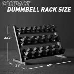 Rubber Hex Dumbbell Set with Rack - 450lbs