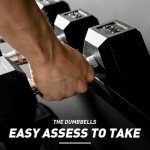 Rubber Hex Dumbbell Set with Rack - 450lbs
