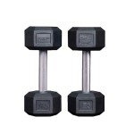 17.5 lb Rubber Hex Dumbbell Pair