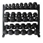 Hex Weight Dumbbell Set with Rack – 5-50 lbs