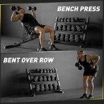 Rubber Hex Dumbbell Set with Rack - 450lbs