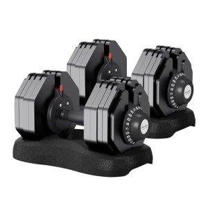 Ativafit 27.5 LBS/66LBS/88LBS Adjustable Dumbbell Set with Anti-slip Handle 12 In 1 Quick Dial Adjustment Weights With Safety Locking Button Space Saving Strength Training for Full Body Home Gym Workout