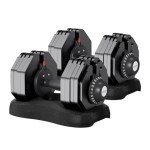 Ativafit 27.5 LBS/66LBS/88LBS Adjustable Dumbbell Set with Anti-slip Handle 12 In 1 Quick Dial Adjustment Weights With Safety Locking Button Space Saving Strength Training for Full Body Home Gym Workout