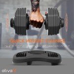 Ativafit 27.5 LBS/66LBS/88LBS Adjustable Dumbbell Set with Anti-slip Handle 12 In 1 Quick Dial Adjustment Weights With Safety Locking Button Space Saving Strength Training for Full Body Home Gym Workout