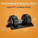 Adjustable Dumbbell,52lbs Dumbbell Set with Tray for Workout Strength Training Fitness, Adjustable Weight Dial Dumbbell with Anti-Slip Handle and Weight Plate for Home Exercise