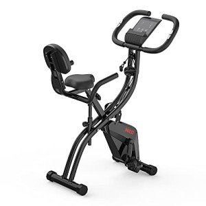 Folding Magnetic Exercise Bike with Resistance Bands