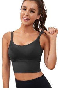 Everrysea Padded Sports Bra for Women - Black