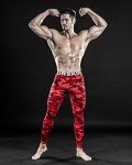 DRSKIN Men's Red Compression Workout Leggings