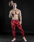 DRSKIN Men's Red Compression Workout Leggings