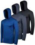 Men’s Quick Dry Long Sleeve Performance Hoodies - 3 Pack