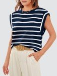 Women’s Loose Fit Striped Tank Top – Navy/White