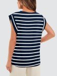 Women’s Loose Fit Striped Tank Top – Navy/White