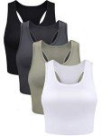 4-Pack Women's Sleeveless Crop Tank Tops