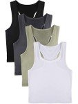 4-Pack Women's Sleeveless Crop Tank Tops