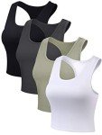 4-Pack Women's Sleeveless Crop Tank Tops