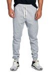 Men's Fleece Joggers with Elastic Waist - Heather Grey
