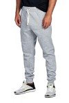 Men's Fleece Joggers with Elastic Waist - Heather Grey
