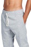 Men's Fleece Joggers with Elastic Waist - Heather Grey