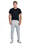 Men's Fleece Joggers with Elastic Waist - Heather Grey