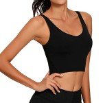 Lemedy Women's Padded Longline Sports Bra - Black