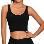 Lemedy Women's Padded Longline Sports Bra - Black