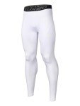 Men's Compression Tights Running Pants - Medium White
