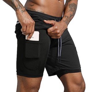 Men's 2-in-1 Lightweight Running Gym Shorts