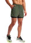 Pudolla Men's Quick Dry 2-in-1 Running Shorts