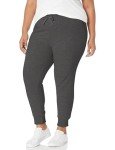 Plus Size Women's Fleece Jogger Sweatpants - Charcoal