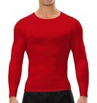 Men's Long Sleeve Compression Workout Shirt - Red