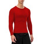 Men's Long Sleeve Compression Workout Shirt - Red