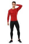 Men's Long Sleeve Compression Workout Shirt - Red
