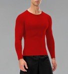 Men's Long Sleeve Compression Workout Shirt - Red