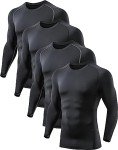 Men's Long Sleeve Compression Shirts - 4 Pack