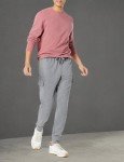 Men's Fleece Cargo Sweatpants - Light Grey X-Large