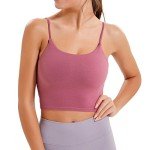 Yoga Tank Top with Padded Bra - Rose Red