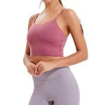 Yoga Tank Top with Padded Bra - Rose Red