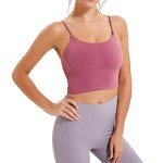 Yoga Tank Top with Padded Bra - Rose Red
