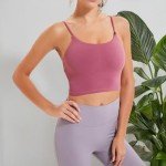 Yoga Tank Top with Padded Bra - Rose Red