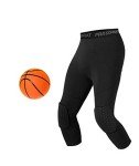 Basketball Compression Pants with Knee Pads - Black
