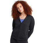Hanes Women's EcoSmart Full-Zip Hoodie - Ebony