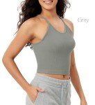 3-Pack Women's Seamless Ribbed Crop Tank Tops
