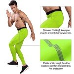Men's Fluorescent Green Compression Running Tights