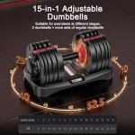 Adjustable Dumbbell Set - 52.5 lbs Pair