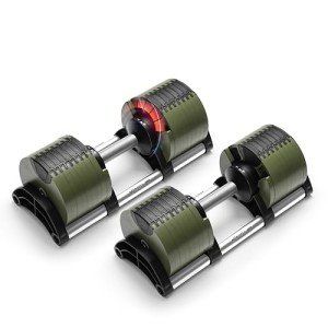 NUOBELL Adjustable Dumbbells 5-80 lbs (Tactical Green)
