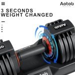 AOTOB 25 lbs Adjustable Dumbbell Set for Home Gym