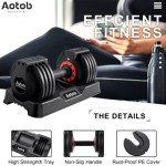 AOTOB 25 lbs Adjustable Dumbbell Set for Home Gym