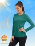 Women's Sun Protection Workout Shirts - Jade Green