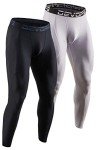 Men's Compression Athletic Leggings - 2 Pack, Black/White