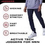 Men’s Performance Jogger Sweatpants with Pockets - 3 Pack
